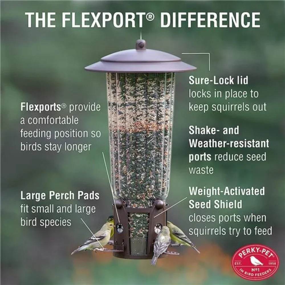 Squirrel-Be-Gone Max Large Wild Bird Feeder with Flexports,Squirrel Proof Feeder